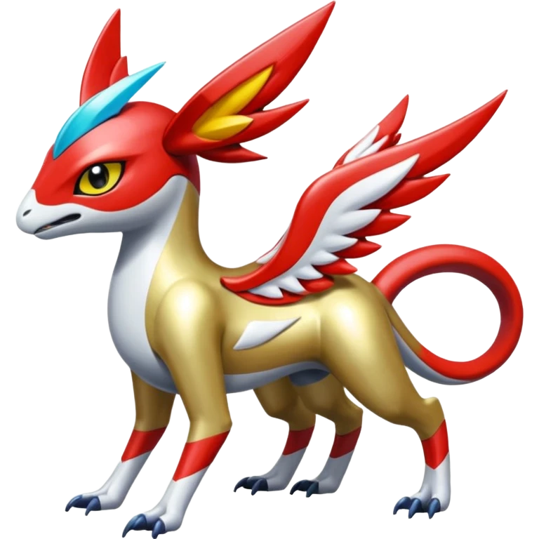 Shiny Colorful Meloetta-Latias-Koraidon-Peppercat-Wargreymon-Protogen-Fakémon-fusion-hybrid-creature emoji