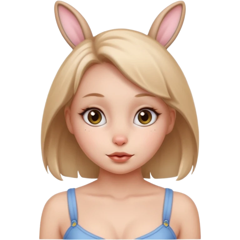 A bunny girl with no clothes  emoji