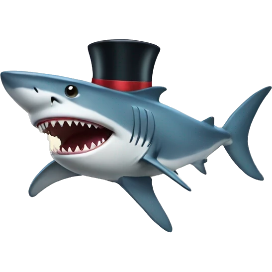 Shark with a top hat emoji