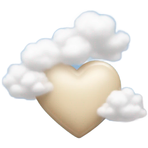 beige heart + cloud emoji