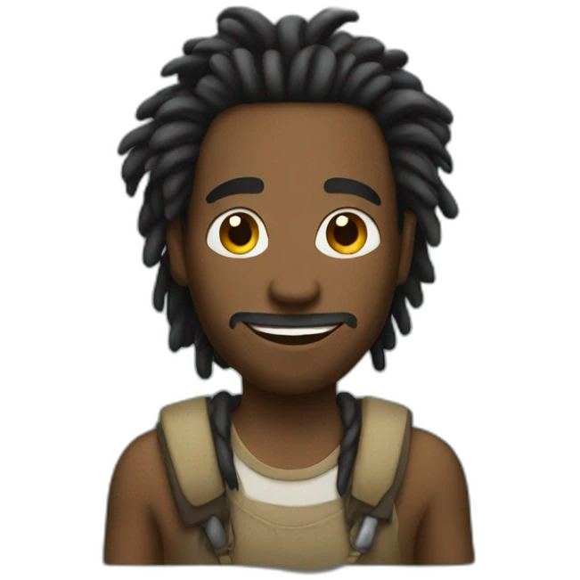 A black guy with dread locks in the back emoji
