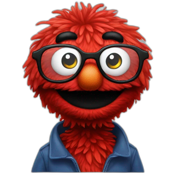 smart elmo with glasses emoji