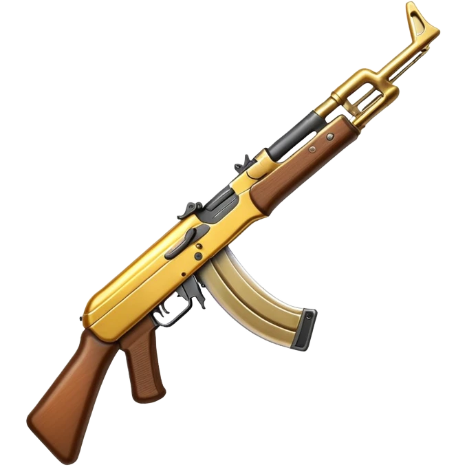 Golden sickle as a bayonet for an Ak 47 emoji