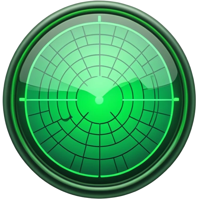 circular radar with blips and grid emoji
