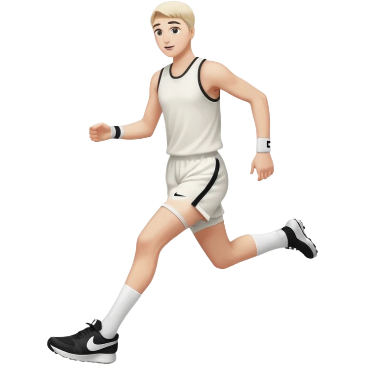 all-white, with black nike socks emoji