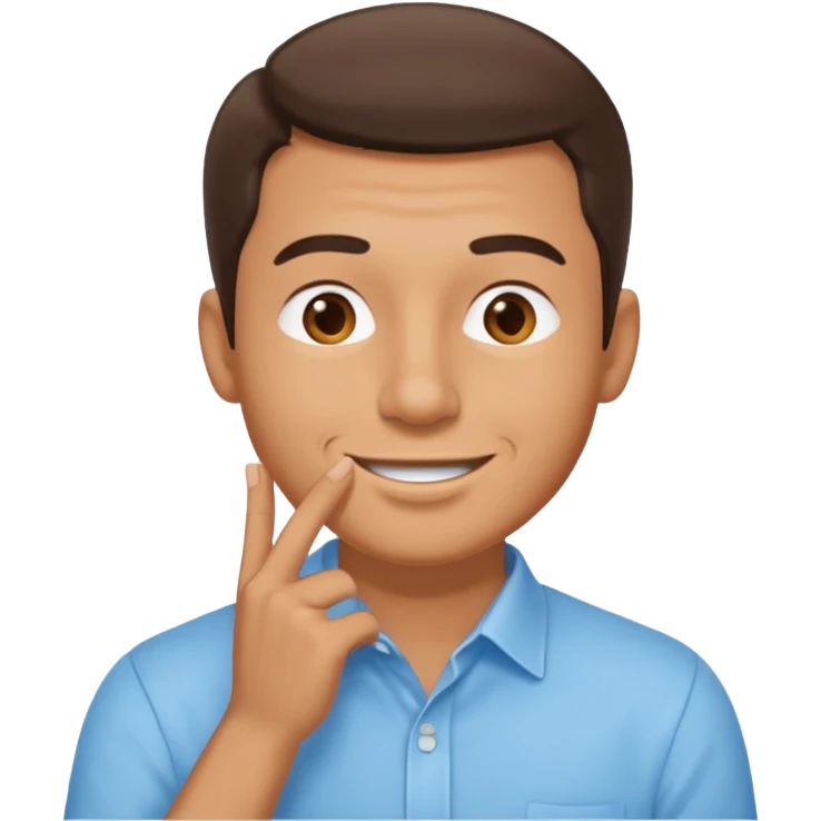 Man making shhhh emoji