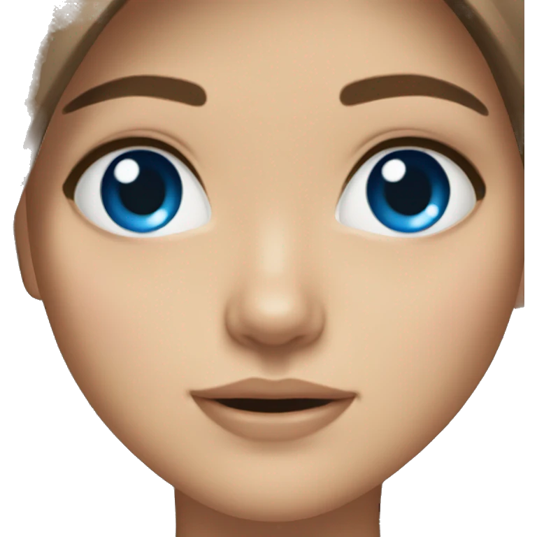 Pretty girl brown hair blue eyes emoji