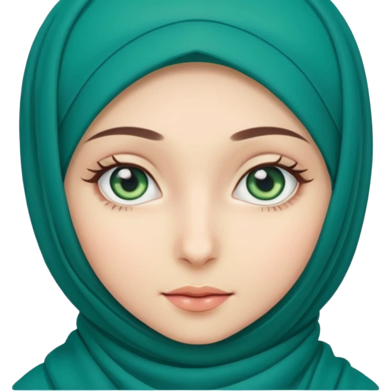 a girl wearing a hijab and has green and blue eyes emoji