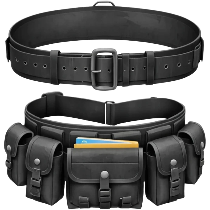 black military belt with pouches emoji