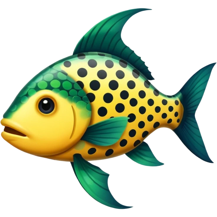 spotted fish black green emoji