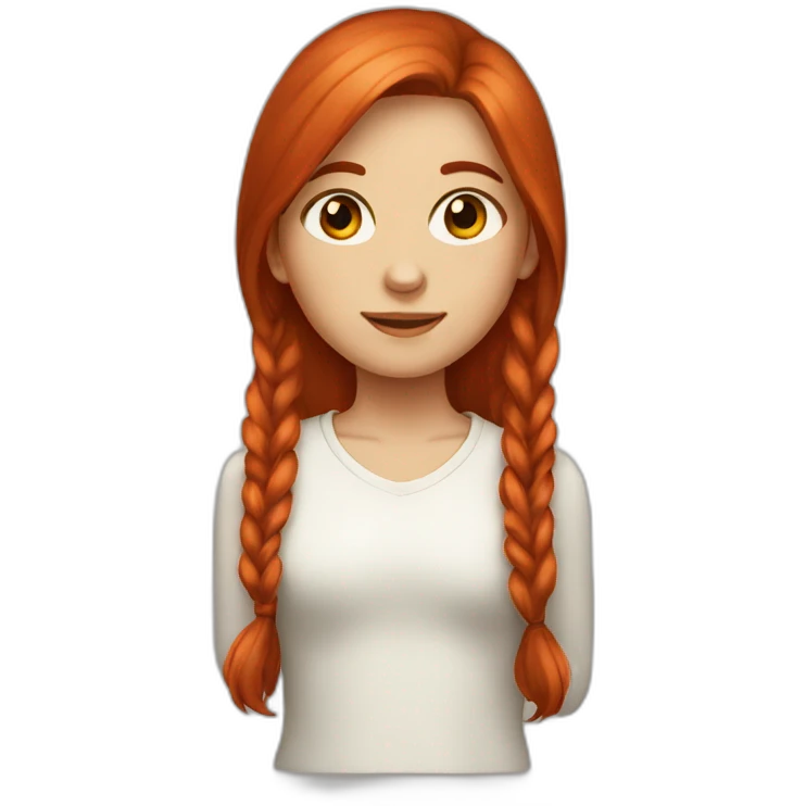 girl with dark Brown eyes and long red hair emoji
