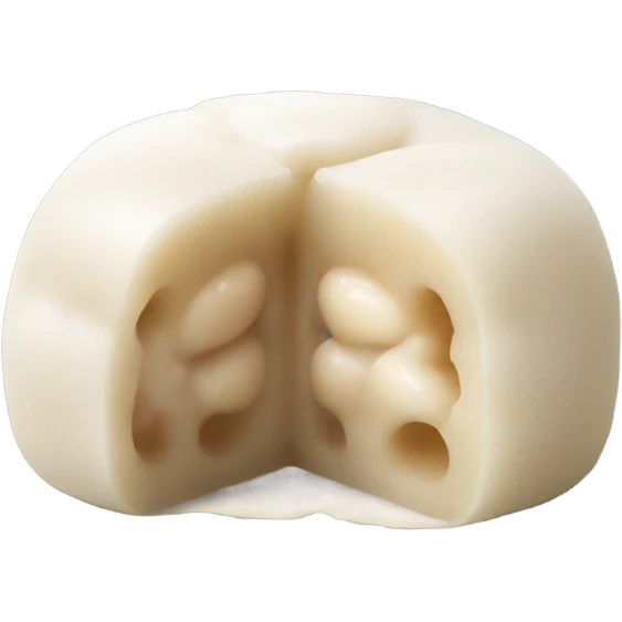 White bean mochi with a bite in it emoji
