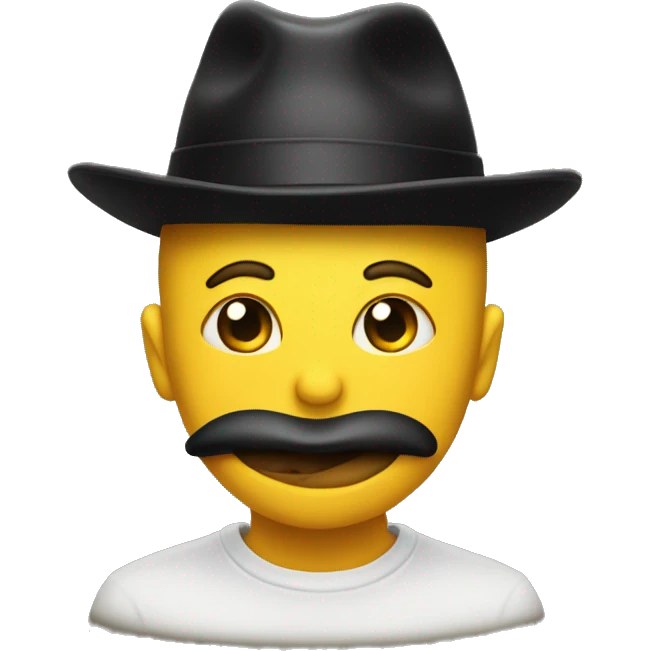 Yellow emoji biting lip with black hat on backwards  emoji