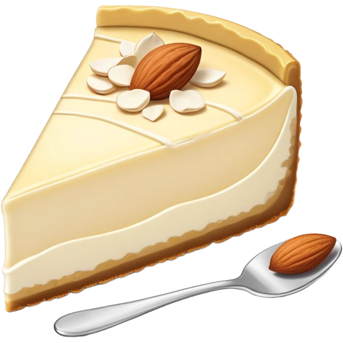 White chocolate almond cheesecake slice emoji