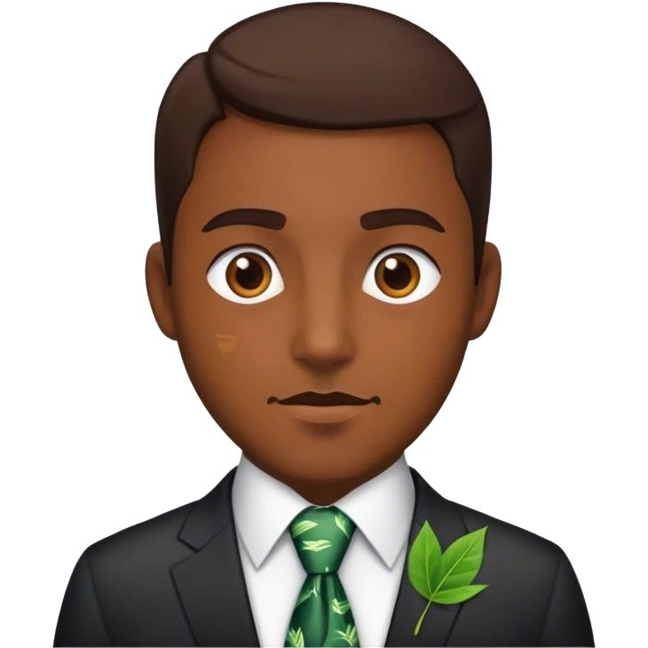 man tie with leaf emoji