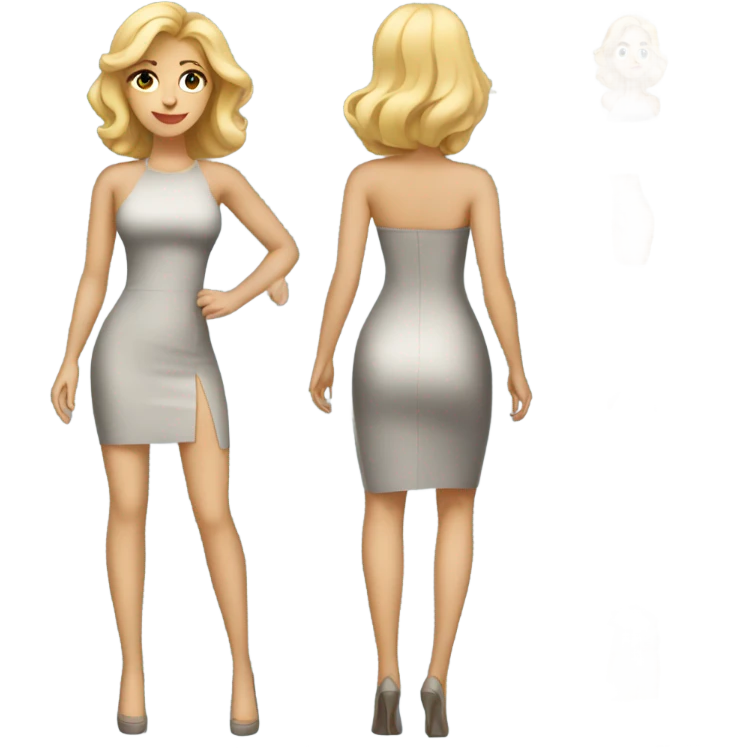 Full body attractive woman blonde hair tight dress emoji