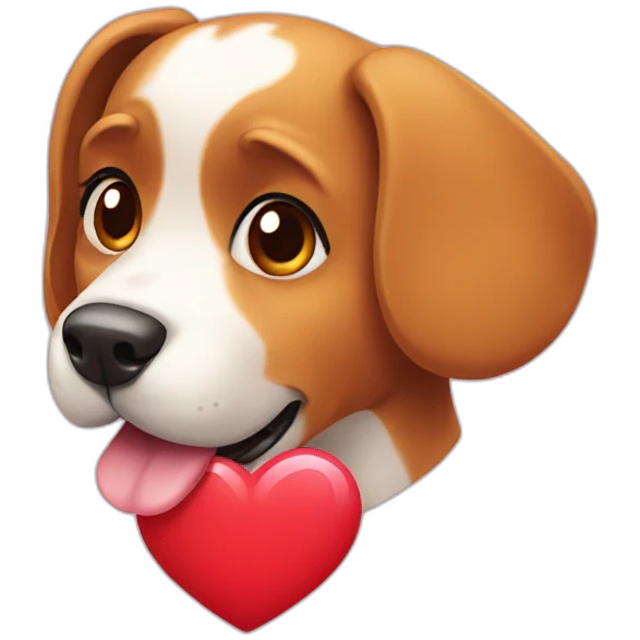 dog with heart emoji