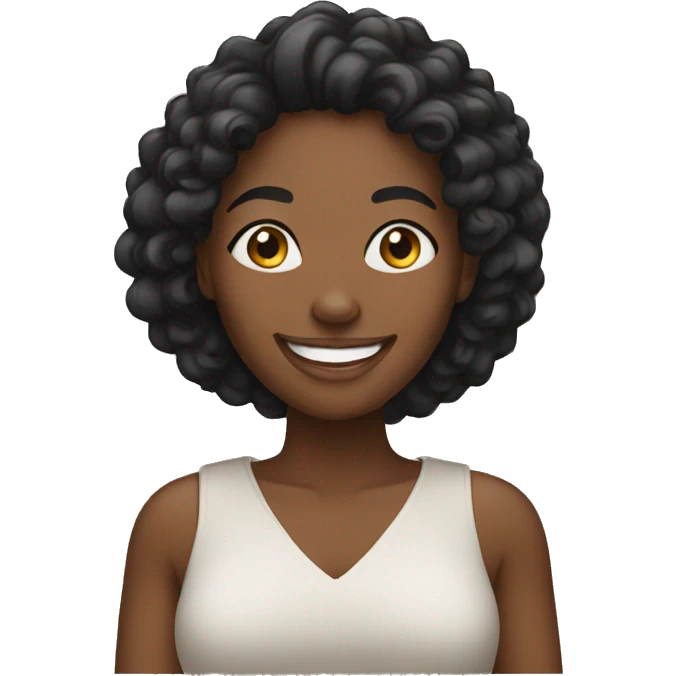 black african american woman smiling emoji