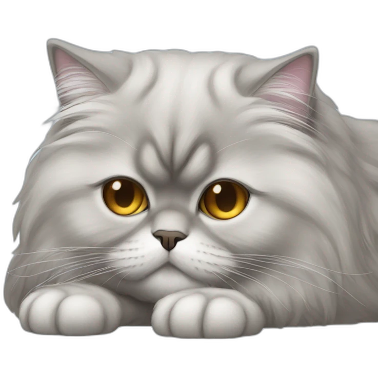 silver persian cat sleeping eyes closed emoji