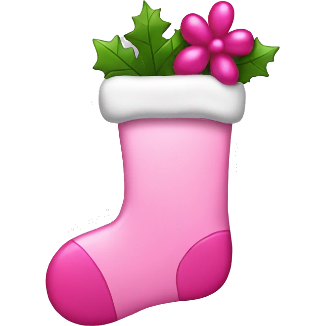 Pink Christmas stocking  emoji
