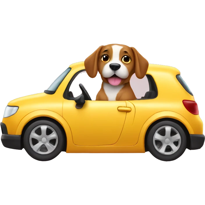 Dog driving car emoji