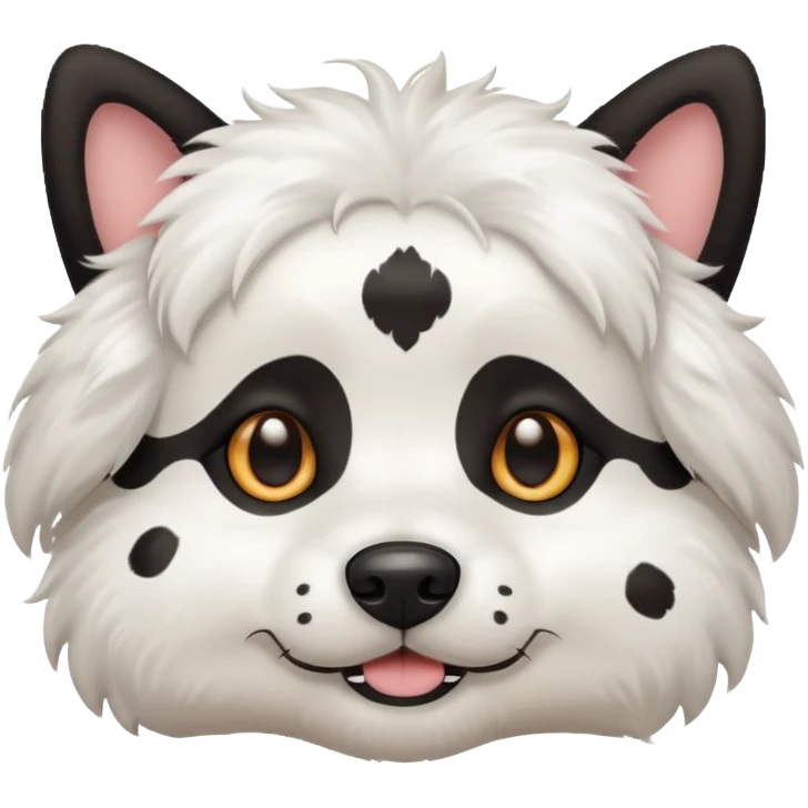 white dog with black dots all over its  body emoji