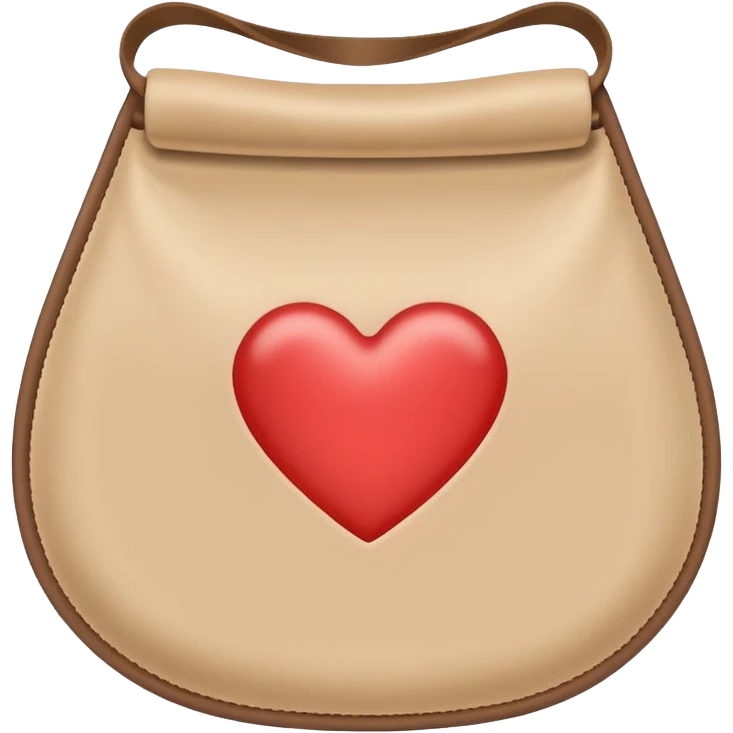 an medical ostomy bag in beige with a little heart emoji