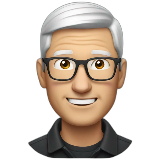 tim cook calling someone using the iphone 15 pro max emoji