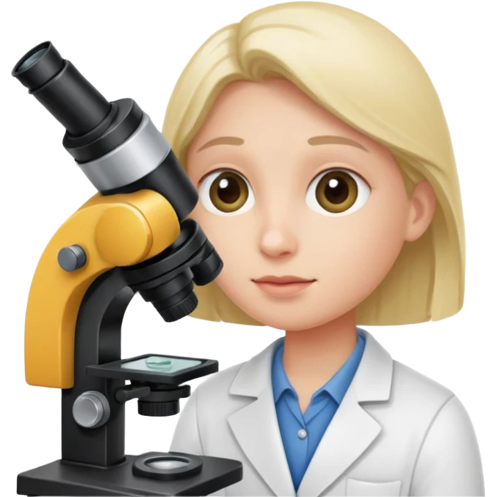 haz un personaje que este mirando  un microscopio, emoji