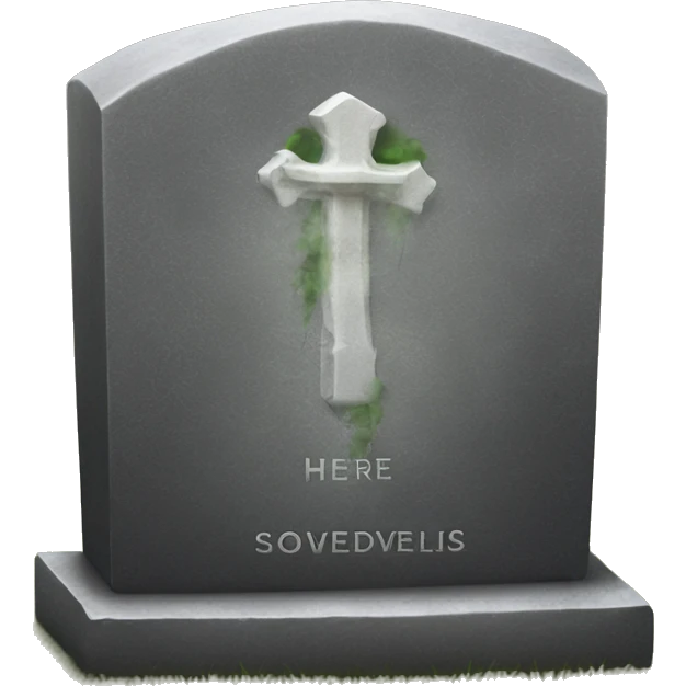 gravestone that says here lies SmokeDevil emoji