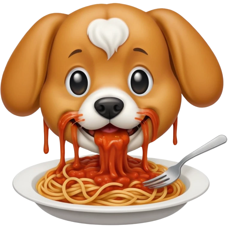 dog eating spaghetti  emoji
