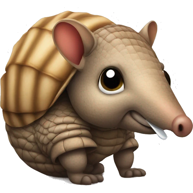 Armadillo with pacifier in mouth emoji