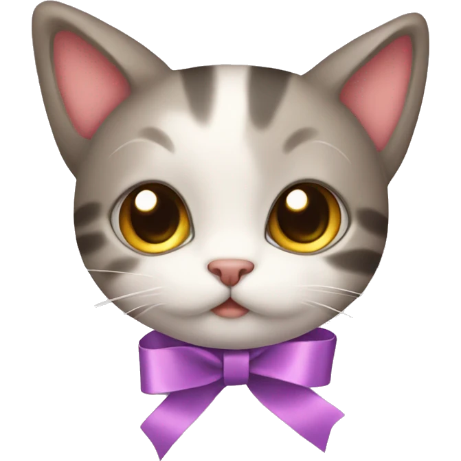 Cute Cat with ribbon  emoji