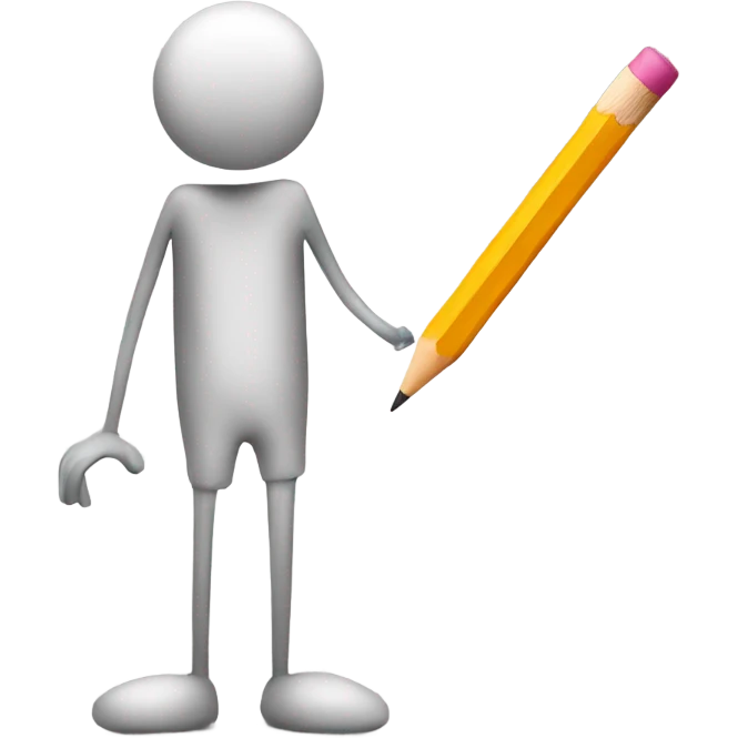 a stickman with a pencil emoji