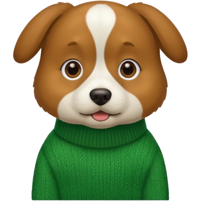 dog wear a green sweater, full body emoji