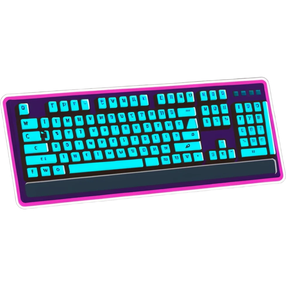 gaming keyboard with glowing lights server logo emoji
