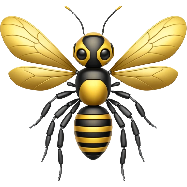 robot bee with metallic wings emoji