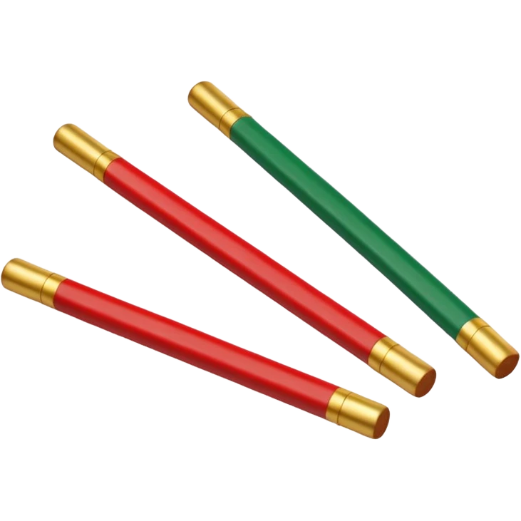 really short heavy sticks with bisel endings christmas color emoji