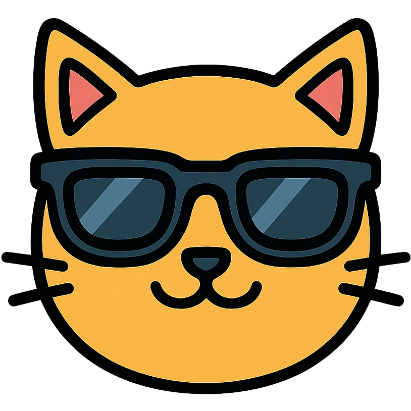Cat wearing cool sunglasses emoji