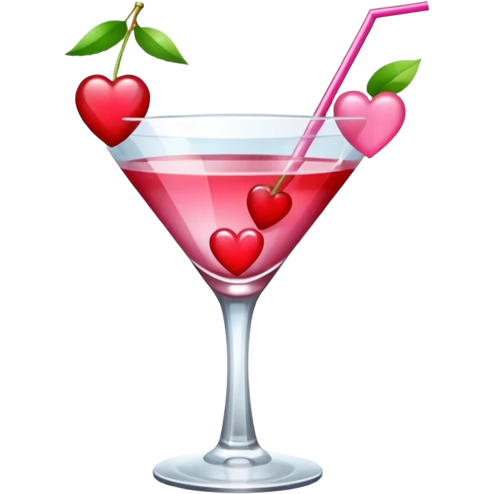 galentines red and pink cocktail with heart emoji