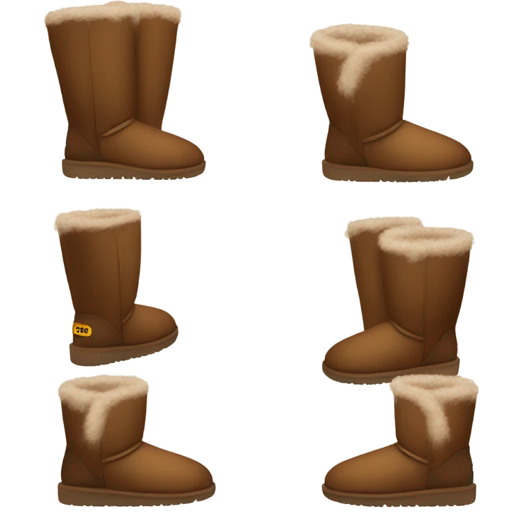 A pair of brown Uggs with fluff around the top emoji