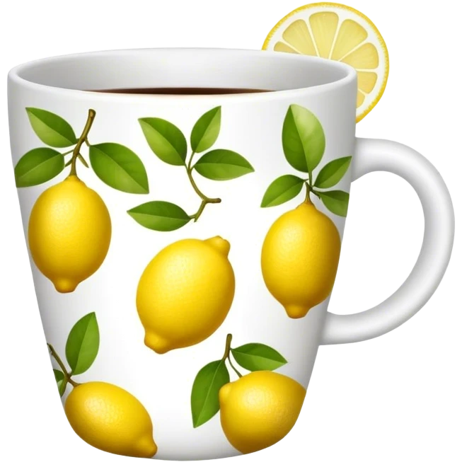 Cup with a small lemon pattern  emoji