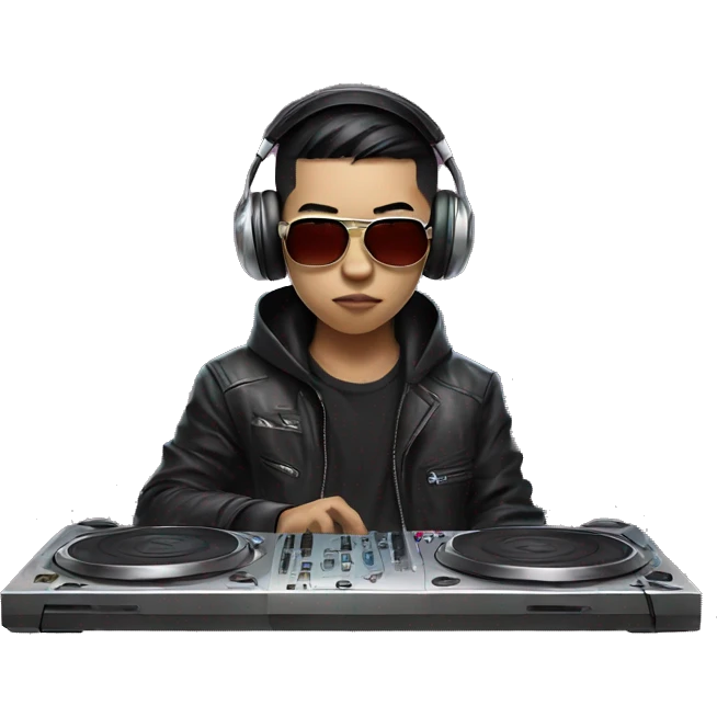 cyberpunk DJ, asian boy emoji