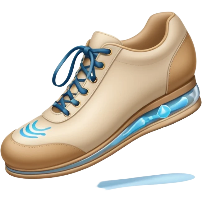 a shoe with a foot inside, stepping and showing a clear shoe print below. and leg with motion line







 emoji