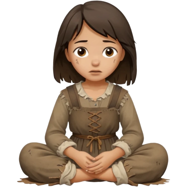 Brunette and tan peasant Girl begging emoji