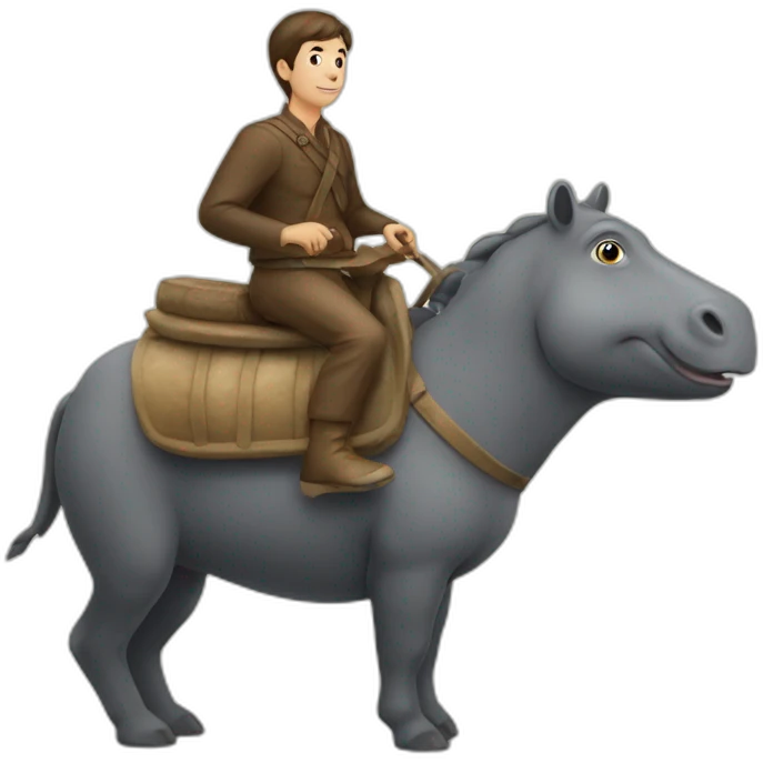 Goris sur un hippopotame emoji