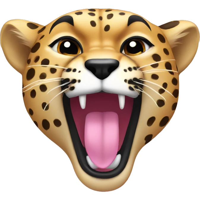 cheetah roaring with a pink bow  emoji