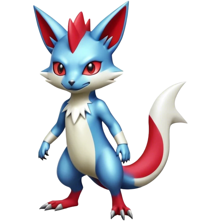 Cool Shiny Digimon-Sneasel-Zangoose-hybrid full body emoji