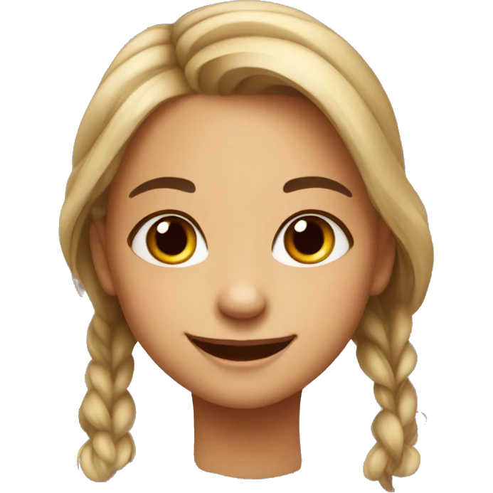 adorable girl with sweet smile emoji