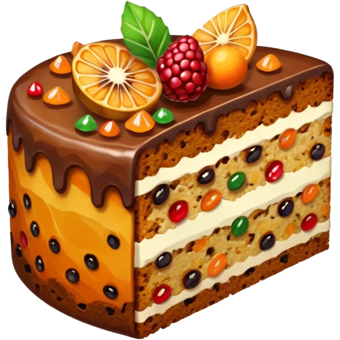 a slice of fruit cake, simple, clear emoji